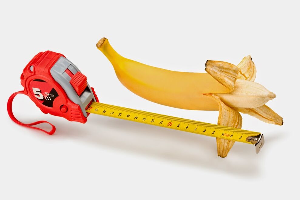 measure a penis before enlarging it using the example of a banana